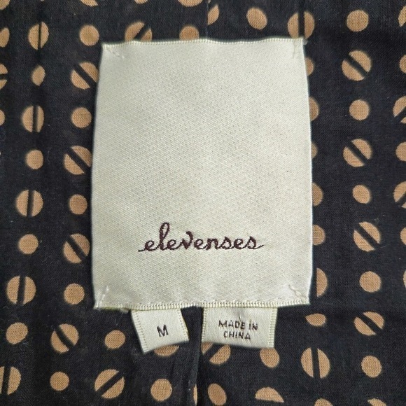 Anthropologie Elevenses Black Lace Trim High-Low Open-Front Cropped Jacket- M - Picture 6 of 7